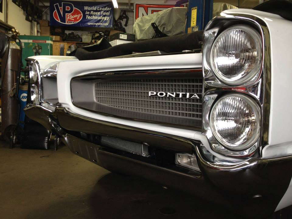front and grill of 1966 Pontiac Le Mans convertible with a LSA V8