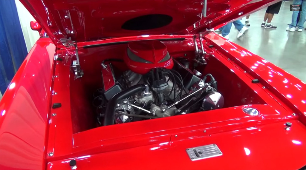 460 cubic-inch Ford Racing V8 crate engine inside 1970 Mustang engine bay