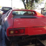 1976 Ferrari Dino being picked up for a V8 swap