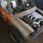 Porsche 944 engine inside Mini Cooper engine bay