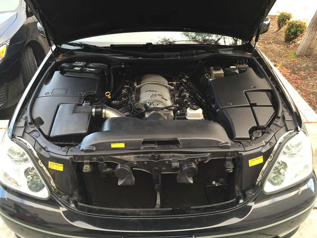 LS3 V8 inside Lexus SC430 engine bay