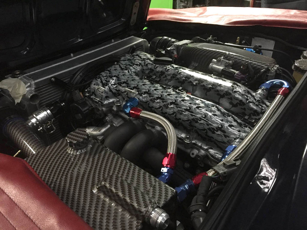 turbocharged Nissan SR20 inside engine bay of a Alfa Romeo 105