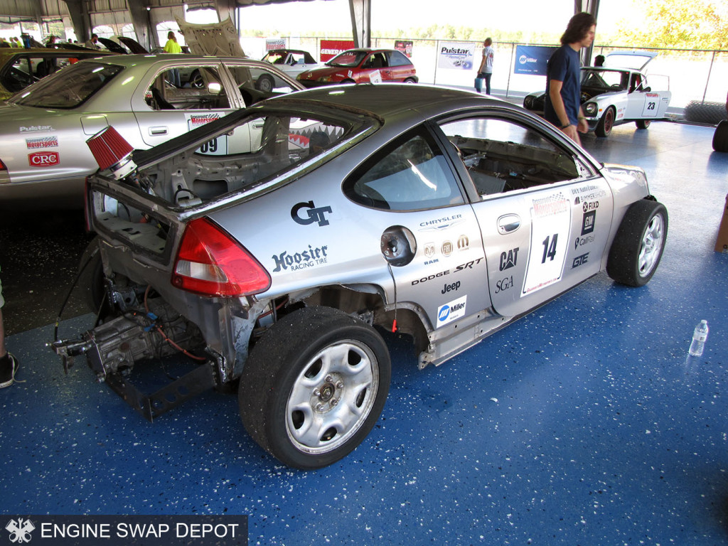 Wreck Racing's Honda Insight with a Subaru Flat-six