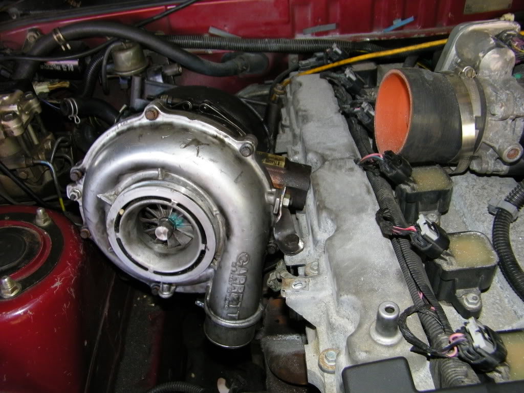 Garrett GT3788VA turbocharger from a 2005+ Duramax on a GM Vortec 4200 I6