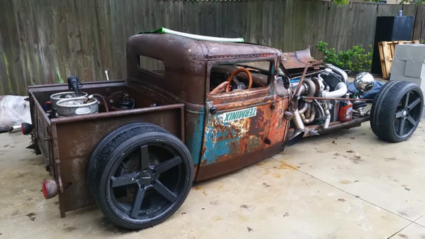 1931 Ford Model A rat rod pickup with a 2JZ-GTE