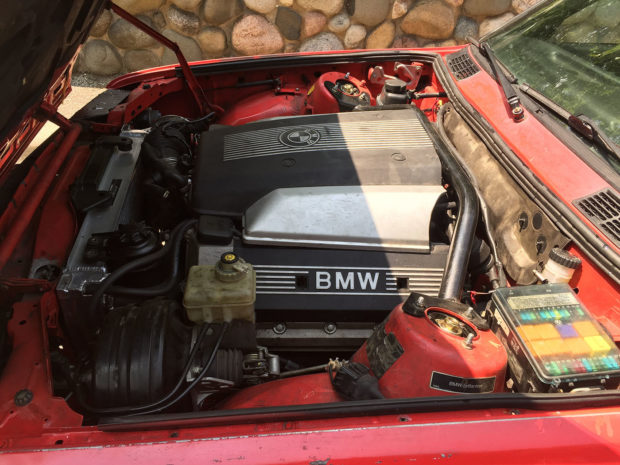 BMW 318is E30 with a M62B44 V8 and Getrag 420G six-speed transmission
