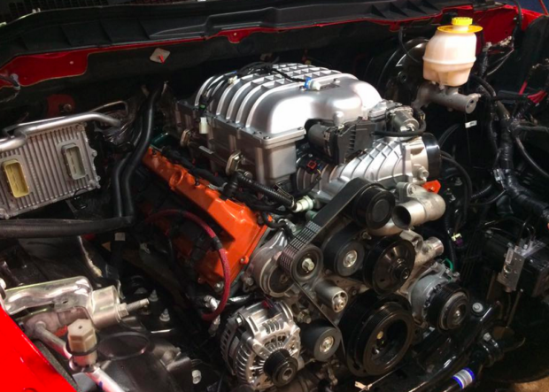 Dodge Ram 1500 truck with a 6.2 L Hellcat V8