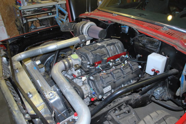 Custom 1983 Jeep Cherokee on a C-10 chassis with a turbo 5.7 L HEMI V8