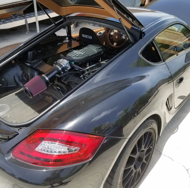 Porsche Cayman with a Ford 5.0 L Coyote V8
