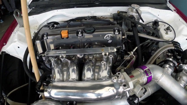 Honda CR-X with a supercharged 2.5 L K-series inline-four
