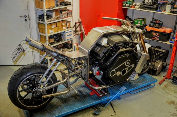 Custom Motorcycle with a Twin-Turbo BMW V8
