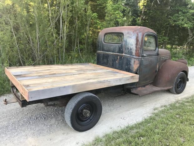 1946 Chevy Truck with a Prius 1.5 L inline-four and CVT transmission 