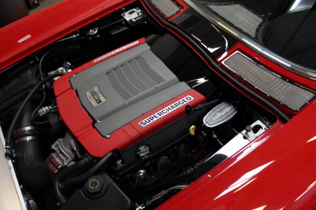 Supercharged 6.2 L LT1 V8 in a 1963 Corvette