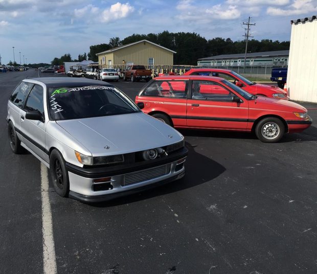 1989 Dodge Colt with a Turbo 4G63 and AWD drivetrain