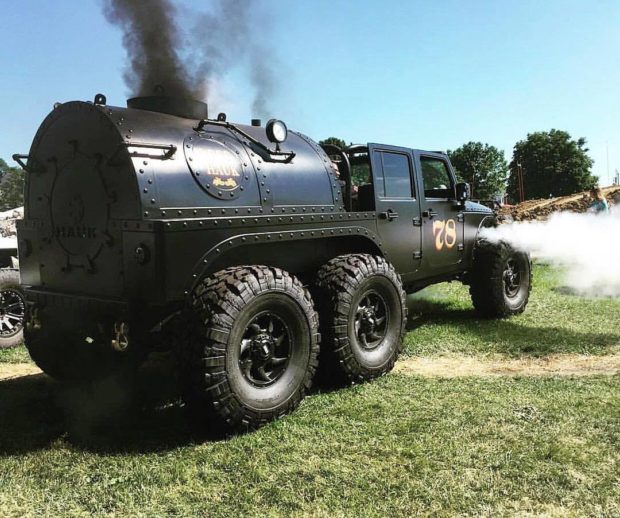 Jeep Wrangler 6x6 with a Steam Engine