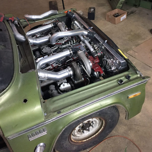 1970 Dodge D200 with two 6BT inline-six engines