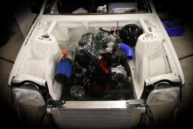 Toyota Starlet with Volvo 240 chassis and powertrain
