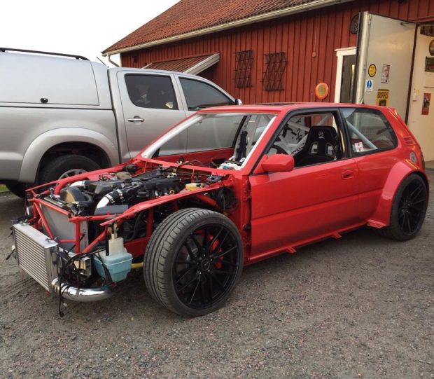 Toyota Corolla with a 2JZ-GTE Inline-Six