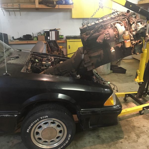 1988 Mustang with a 6BT Turbo Diesel Inline-Six